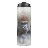 Gorilla Face Portrait Modern Waterverf Thermosbeker (Voorkant)