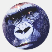 Gorilla Face Ronde Sticker (Voorkant)