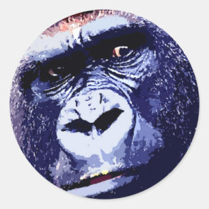 Gorilla Face Ronde Sticker