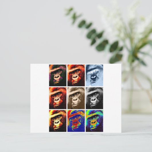 Gorilla Faces Briefkaart (Staand voorkant)