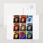 Gorilla Faces Briefkaart (Voorkant / Achterkant)