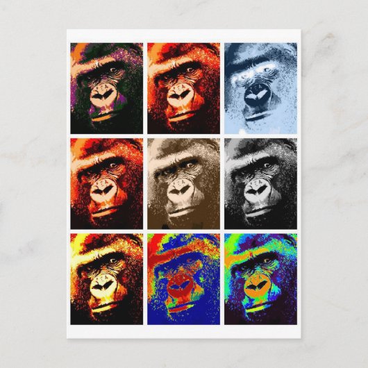 Gorilla Faces Briefkaart (Voorkant)