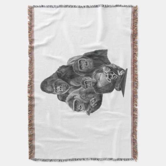 Gorilla Family Blanket ゴリラ家族のブランケット (GorillaLife) Deken (Voorkant Verticaal)