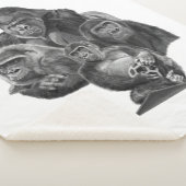Gorilla Family Blanket ゴリラ家族のブランケット (GorillaLife) Sherpa Deken (3/4)