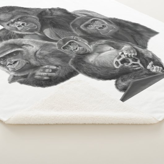 Gorilla Family Blanket ゴリラ家族のブランケット (GorillaLife) Sherpa Deken (3/4)