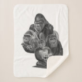 Gorilla Family Blanket ゴリラ家族のブランケット (GorillaLife) Sherpa Deken (Voorkant)