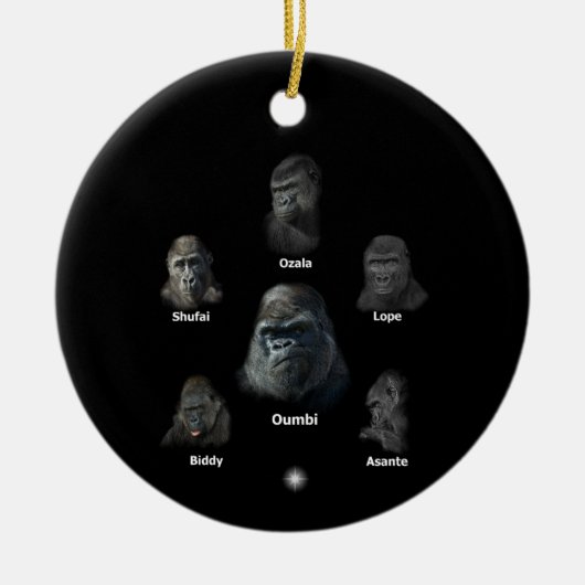 Gorilla Family Keramisch Ornament (Voorkant)