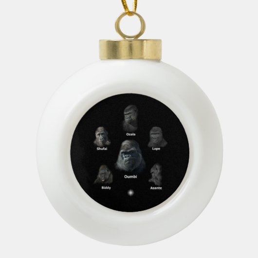 Gorilla Family Keramische Bal Ornament (Voorkant)