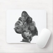 Gorilla Family Mouse Pad  ゴリラ家族のマウスパッド GorillaLife Muismat (Met muis)