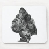 Gorilla Family Mouse Pad  ゴリラ家族のマウスパッド GorillaLife Muismat (Voorkant)