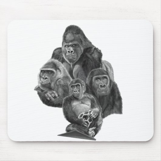 Gorilla Family Mouse Pad  ゴリラ家族のマウスパッド GorillaLife Muismat (Voorkant)