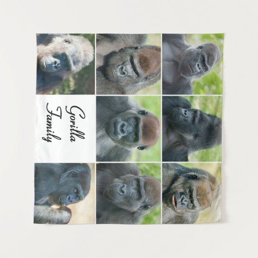 Gorilla Family Wandkleed (Voorkant (horizontaal))