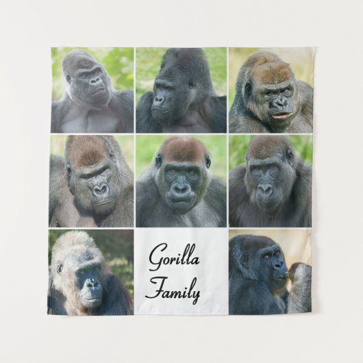Gorilla Family Wandkleed (Voorkant)