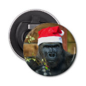 Gorilla feestelijke vrolijkheid ontketend button flesopener (Voorkant)