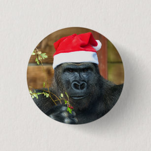 Gorilla feestelijke vrolijkheid ontketend ronde button 3,2 cm