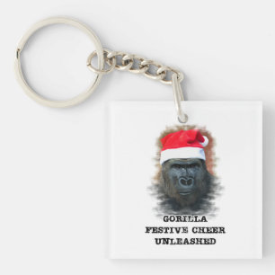 Gorilla feestelijke vrolijkheid ontketend sleutelhanger