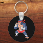 Gorilla Fighter MMA Kickbokstraining Vechtkunst Sleutelhanger (Voorkant)