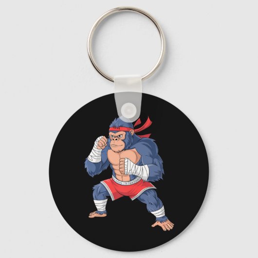 Gorilla Fighter MMA Kickbokstraining Vechtkunst Sleutelhanger (Voorkant)