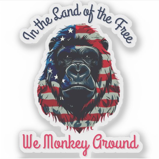 Gorilla Flag America Sticker (Voorkant)