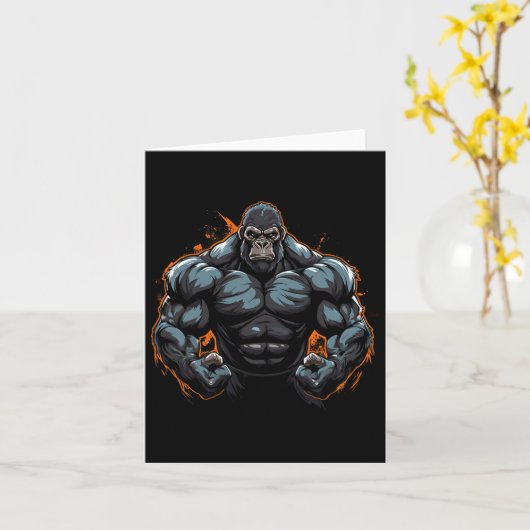 gorilla flexing kaart (Gele Bloem)