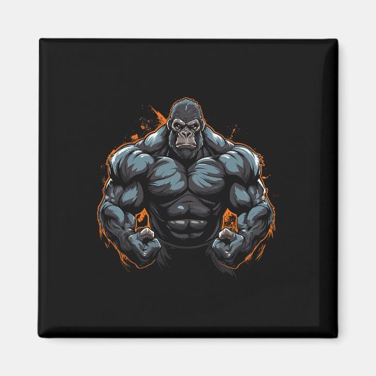 gorilla flexing magneet (Voorkant)