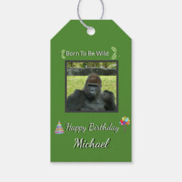 Gorilla Focused Wild Birthday Art Cadeaulabel