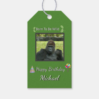Gorilla Focused Wild Birthday Art Cadeaulabel