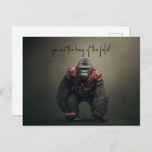 Gorilla Football Speler Briefkaart (Voorkant / Achterkant)