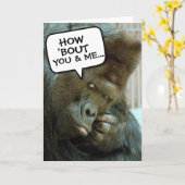 GORILLA FUNNY BIRTHDAY WENSKAARTEN KAART (Gele Bloem)