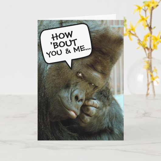 GORILLA FUNNY BIRTHDAY WENSKAARTEN KAART (Gele Bloem)