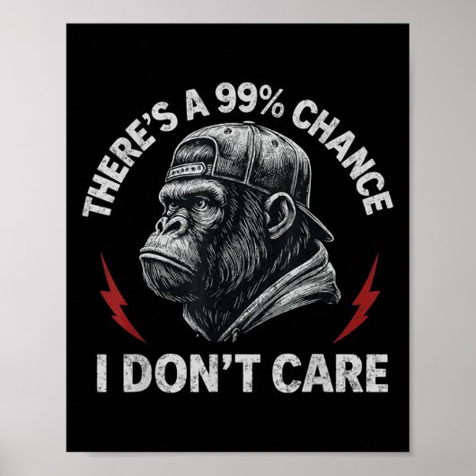 Gorilla Funny Er is een kans van 99% dat het me ni Poster (Voorkant)