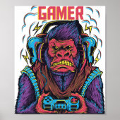 Gorilla Gamer Poster (Voorkant)
