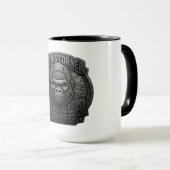 Gorilla Gang Geometrisch Logo in Zwarte Metaal Loo Mok (Voorkant rechts)