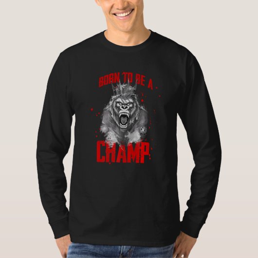 Gorilla geboren als Champ Boxing King Box T-shirt (Voorkant)