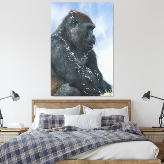 Gorilla Getting Messy Canvas Afdruk (Insitu (Slaapkamer))