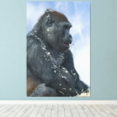 Gorilla Getting Messy Canvas Afdruk (Insitu (Houten vloer))