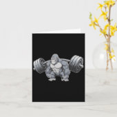 Gorilla Gewichtheffen Fitness Gym Training Bodybui Kaart (Gele Bloem)