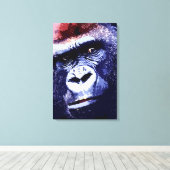 Gorilla Gezicht Pop Art Ingepakt Canvas Afdruk (Insitu (Houten vloer))