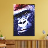 Gorilla Gezicht Pop Art Ingepakt Canvas Afdruk (Insitu (Woonkamer))