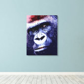 Gorilla Gezicht Pop Art Wrapped Canvas Afdruk (Insitu (Houten vloer))