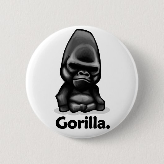 Gorilla Gorilla. Ronde Button 5,7 Cm (Voorkant)
