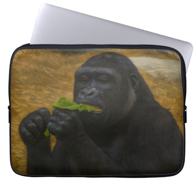 Gorilla Grace - Realistisch wildlife portret Laptop Sleeve (Voorkant)