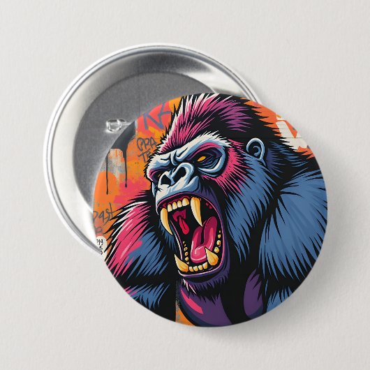 gorilla graffiti ronde button 7,6 cm (Voorkant /achterkant)