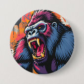 gorilla graffiti ronde button 7,6 cm (Voorkant)
