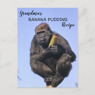 Gorilla Grandma's Banana Pudding Recept Kinder kok Briefkaart
