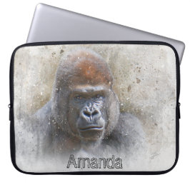 Gorilla Great Ape Animal Fotografie Modern Laptop Sleeve