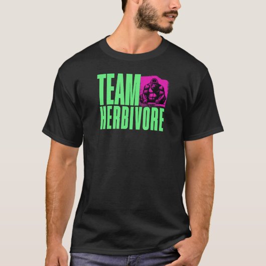 Gorilla Green, Team Herbivore - Vegan Strength T-shirt (Voorkant)