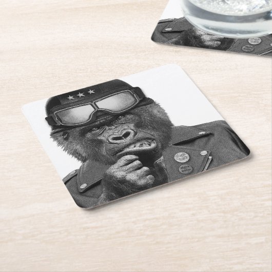 Gorilla Guy Kartonnen Onderzetters (Schuin)