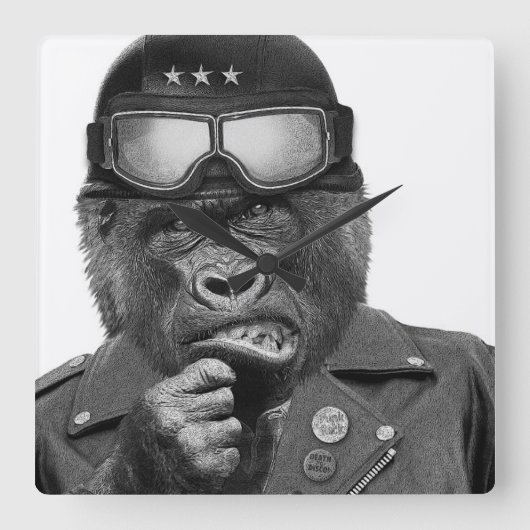 Gorilla Guy Vierkante Klok (Voorkant)