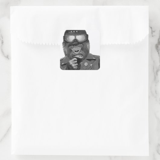 Gorilla Guy Vierkante Sticker (Tas)
